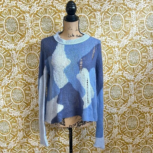 Wooden Ships Camo Oliver Crewneck Lightweight Sweater in Scandia Blue size M/L - Picture 4 of 10